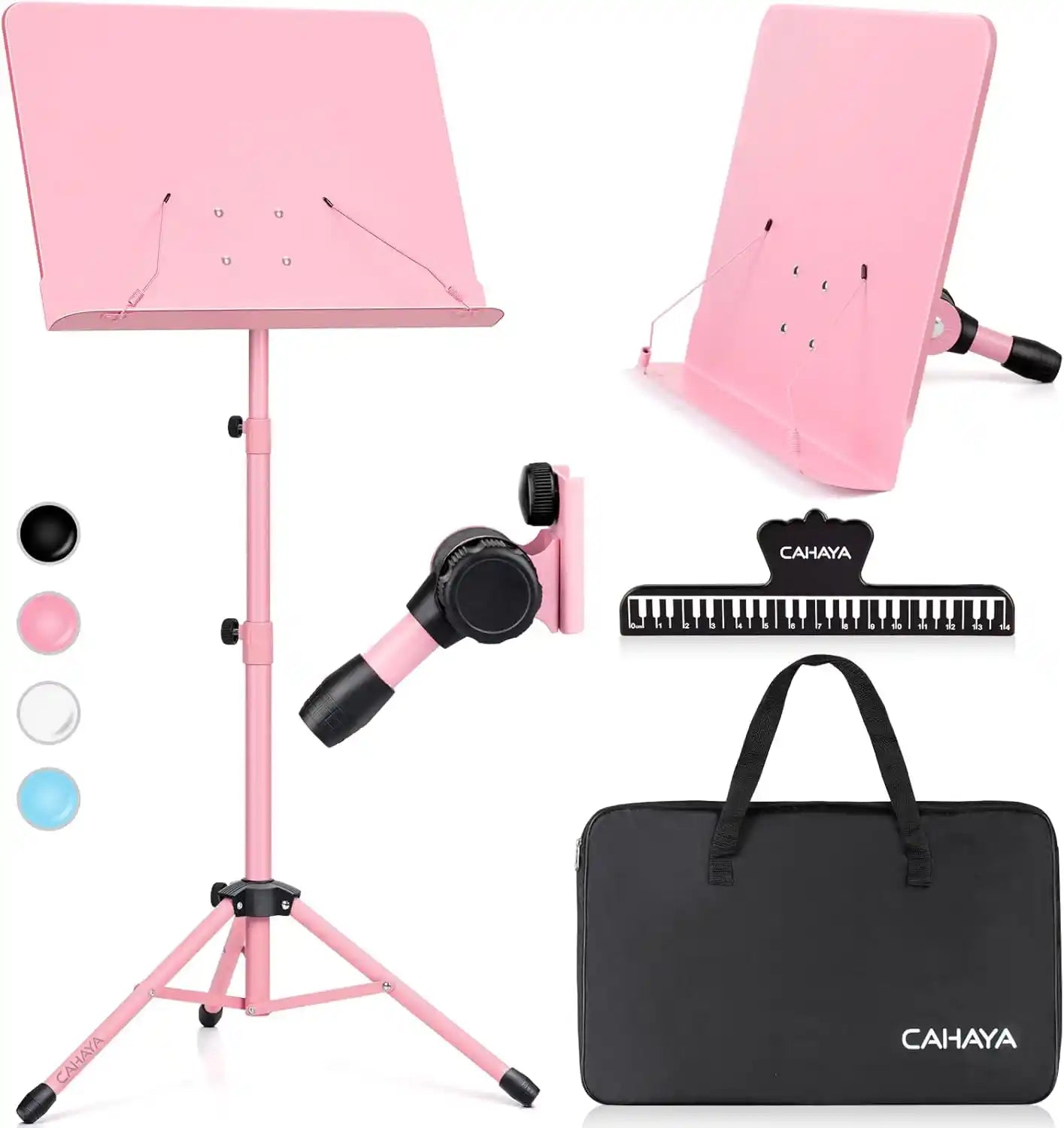 2-in-1 Metall Notenständer klappbar & höhenverstellbar Rose CAHAYA