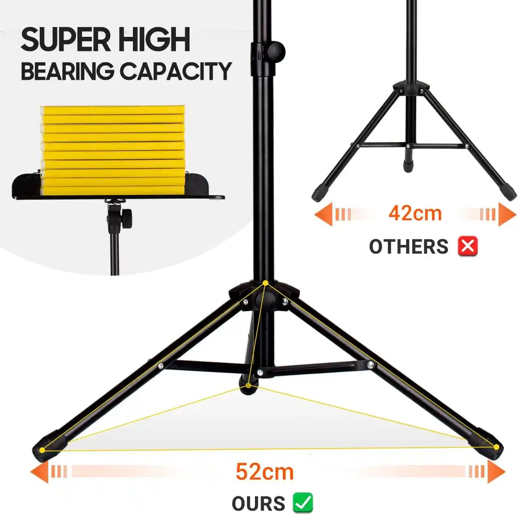 2-in-1 Metall Notenständer klappbar & höhenverstellbar Schwarz CAHAYA
