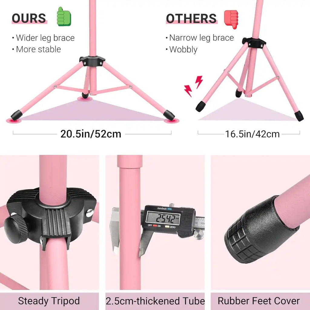 2-in-1 Metall Notenständer klappbar & höhenverstellbar Rose CAHAYA