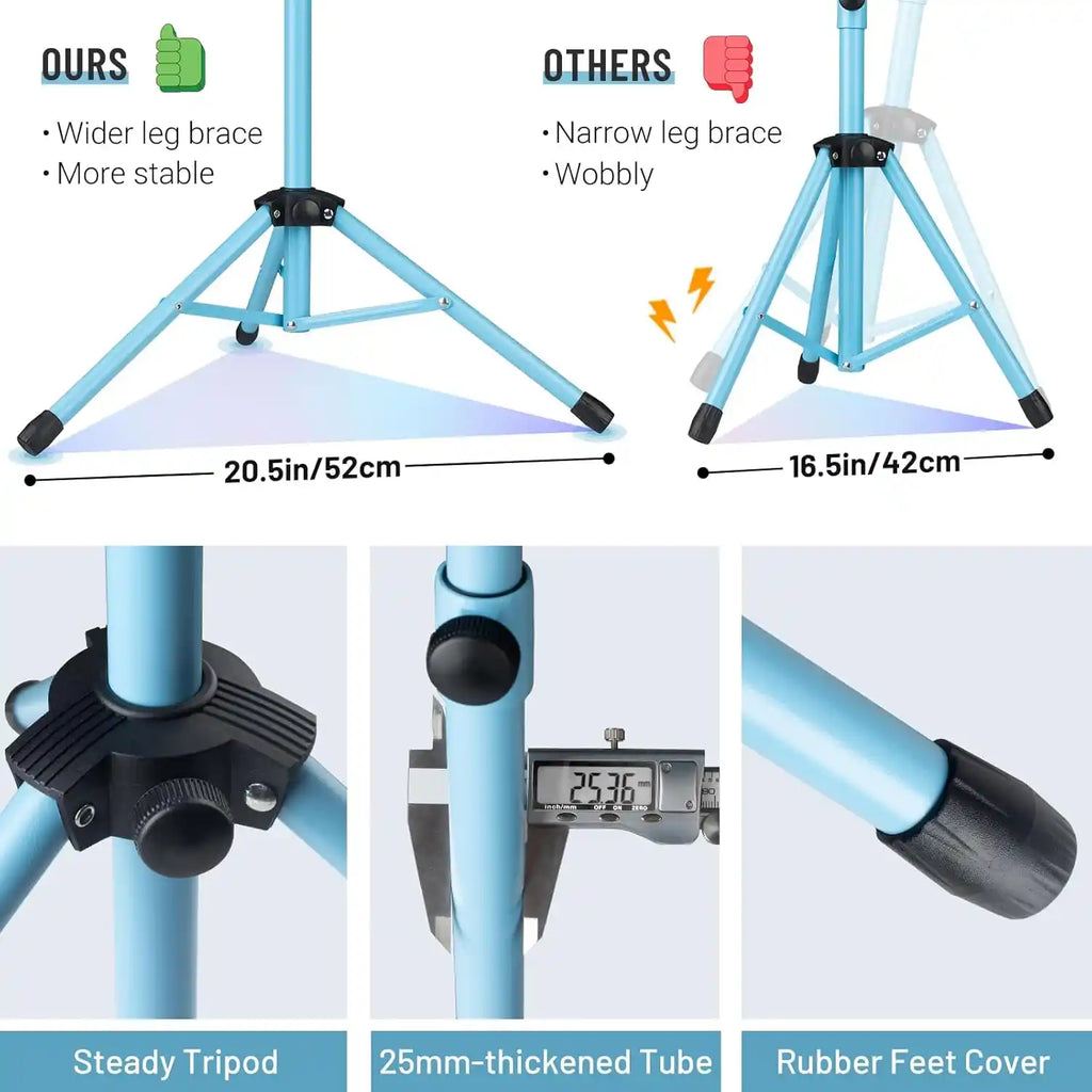 2-in-1 Metall Notenständer klappbar & höhenverstellbar Blau CAHAYA