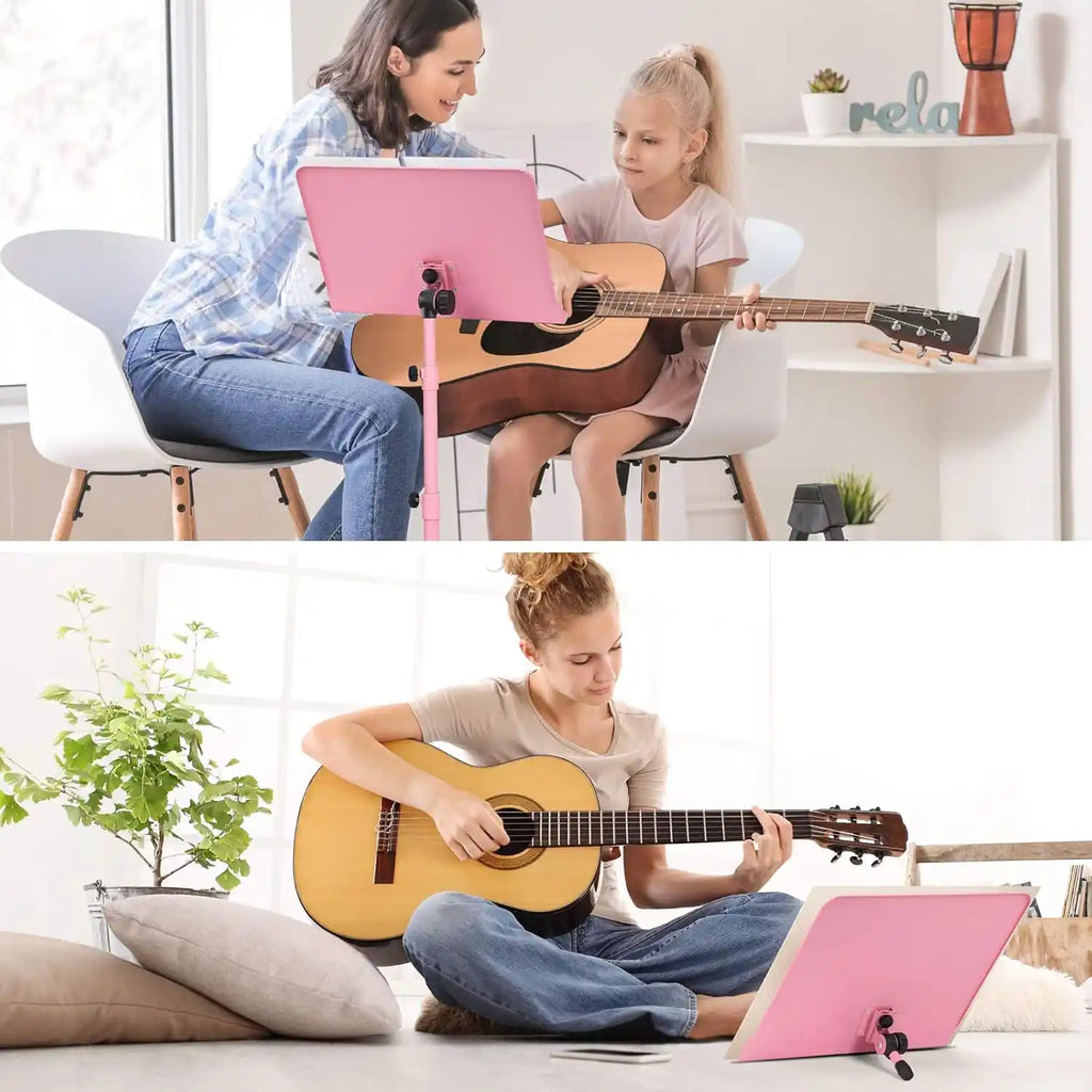 2-in-1 Metall Notenständer klappbar & höhenverstellbar Rose CAHAYA