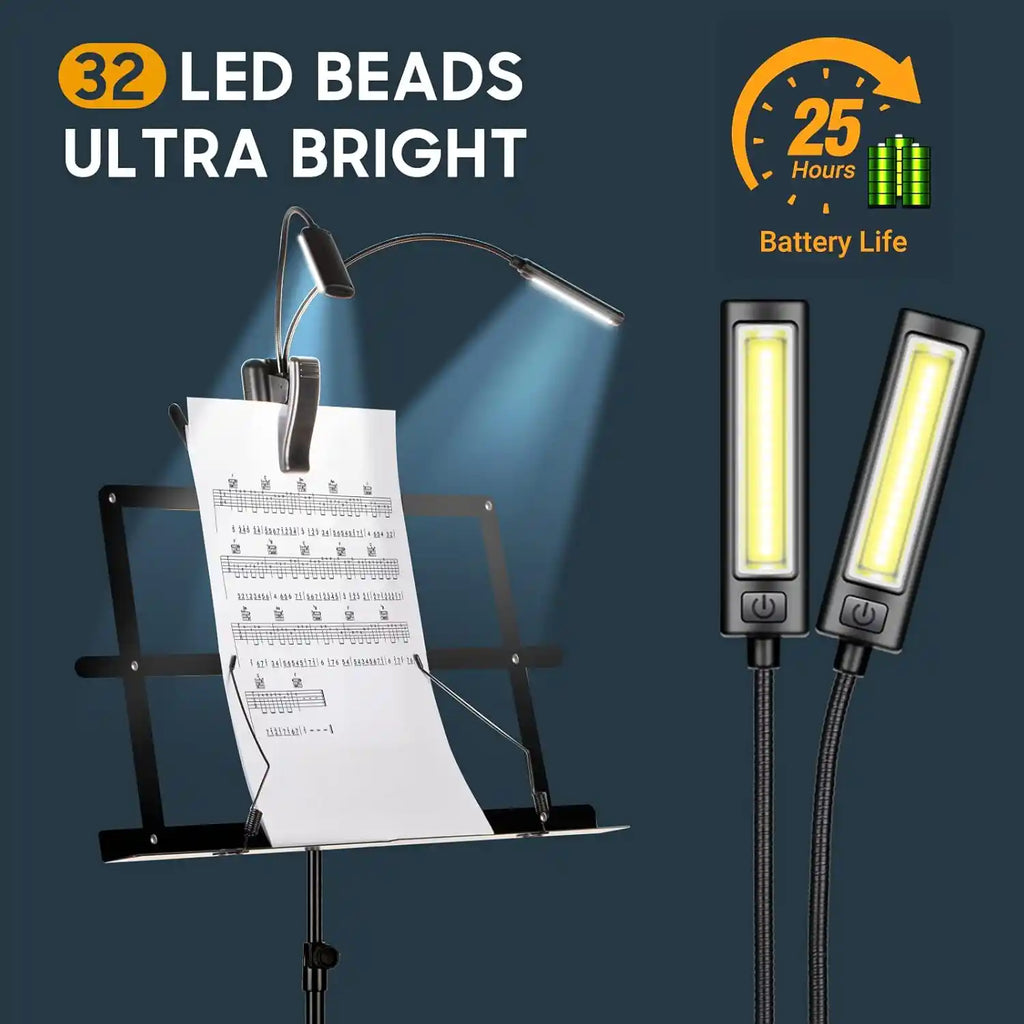 Faltbarer Notenständer mit LED-Licht – 2-in-1 für Tisch & Boden CAHAYA