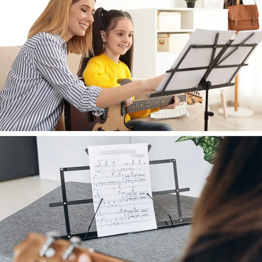 Faltbarer Notenständer mit LED-Licht – 2-in-1 für Tisch & Boden CAHAYA